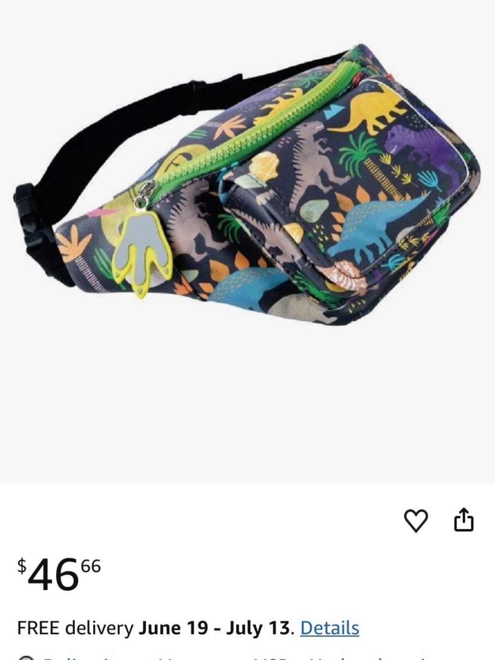 🎀3 for $25✨Floss & Rock 42P6360 Dino Design Belt Bag